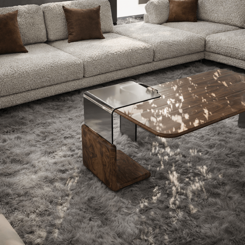 Designer Linea side table by Nata Lia with contemporary handcrafted finish